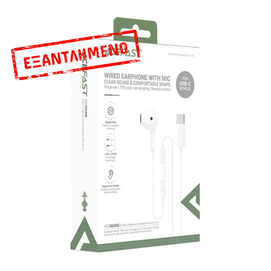 Hands Free Acefast L9 Μονό Ακουστικό USB-C με HD Μικρόφωνο Συμβατά με Όλες τις Συσκευές USB-C Λευκό 1.2m Hands Free Acefast L9 Μονό Ακουστικό USB-C με HD Μικρόφωνο Συμβατά με Όλες τις Συσκευές USB-C Λευκό 1.2m