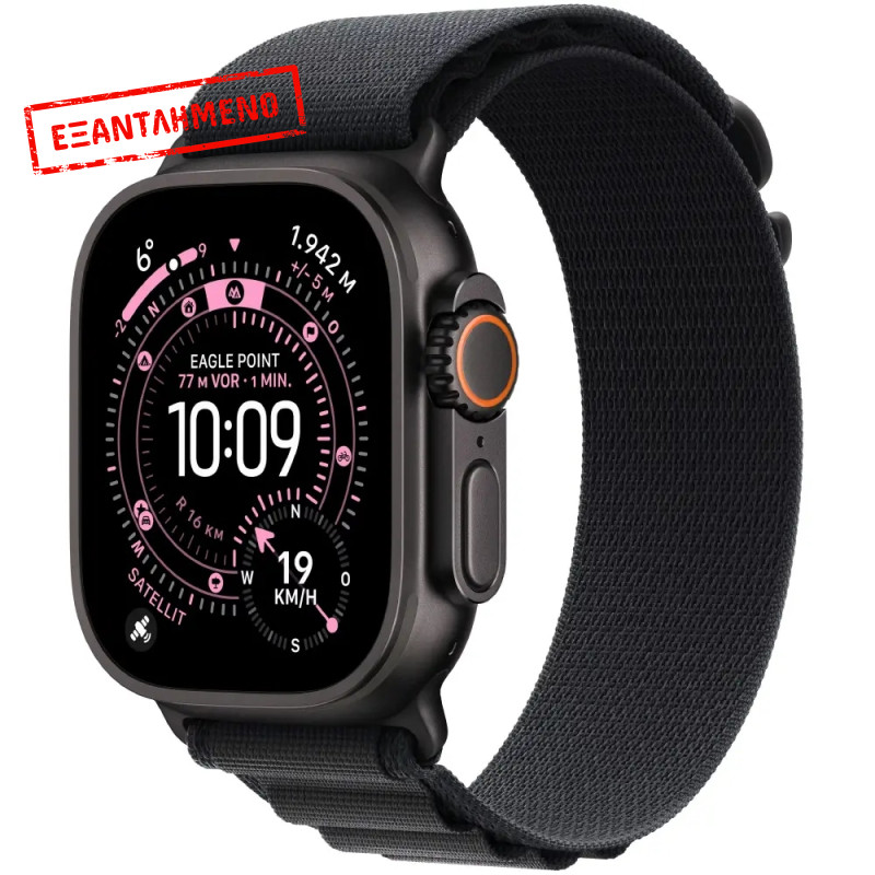 Apple Watch Ultra 3 49mm GPS eSIM NFC IP6X Titanium Case Black με Black Alpine Loop MF0Q4QF/A Apple Watch Ultra 3 49mm GPS eSIM NFC IP6X Titanium Case Black με Black Alpine Loop MF0Q4QF/A