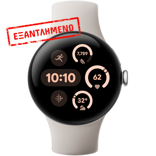 Smartwatch Google Pixel Watch 3 1,2" OLED GPS NFC IP68 με Δυνατότητα Κλήσεων Porcelain