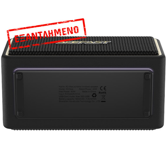 Φορητό Ηχείο Wireless Acefast K3 Max v5.4 TWS 80W 5000mAh με Μικρόφωνο USB AUX TF και RGB Φωτισμό IPX6 Μαύρο