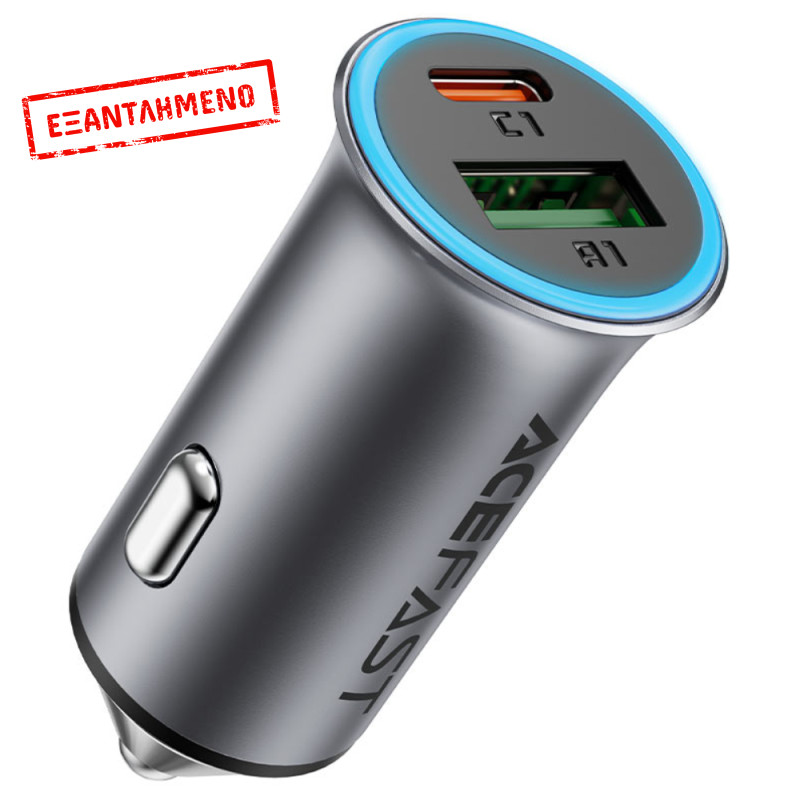 Φορτιστής Αυτοκινήτου Acefast B16 1xUSB-C 1xUSB-A PD95W QC3.0 Αλουμινένιος με Φωτισμό Γκρι Φορτιστής Αυτοκινήτου Acefast B16 1xUSB-C 1xUSB-A PD95W QC3.0 Αλουμινένιος με Φωτισμό Γκρι