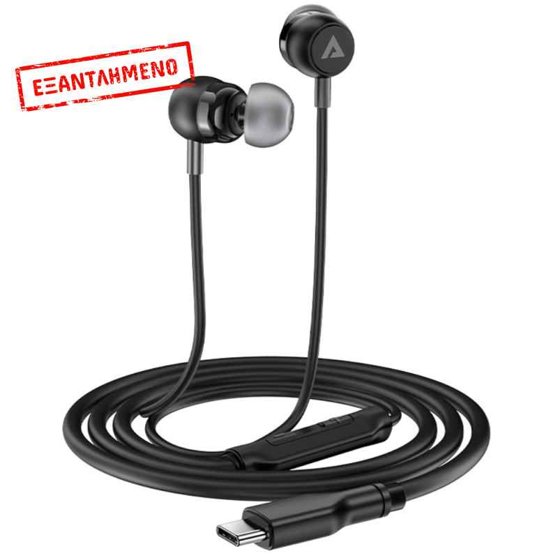 Hands Free Acefast L8 Earphones Stereo USB-C με Μικρόφωνο 1.2m Μαύρα Συμβατά με Όλες τις Συσκευές USB-C