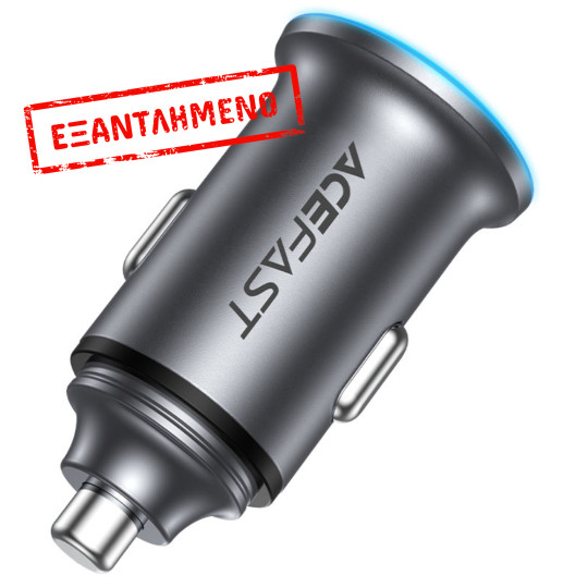 Φορτιστής Αυτοκινήτου Acefast B15 1xUSB-C 1xUSB-A PD65W QC3.0 Αλουμινένιος με Φωτισμό Γκρι Φορτιστής Αυτοκινήτου Acefast B15 1xUSB-C 1xUSB-A PD65W QC3.0 Αλουμινένιος με Φωτισμό Γκρι