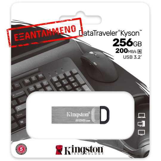 USB Kingston Data Traveller Kyson 3.2  Gen.1 256GB με Μεταλλικό Κέλυφος DTKN/256GB