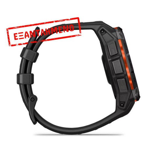 Garmin Instinct 3 Solar Aluminium 45mm GPS NFC 10 ATM Black με Black Band