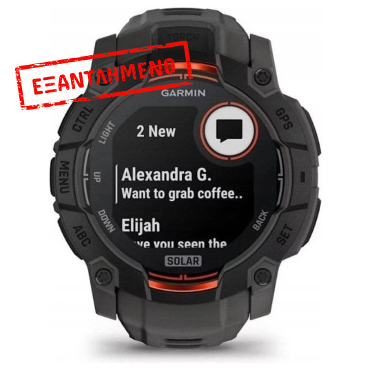 Garmin Instinct 3 Solar 50mm GPS NFC 10 ATM Black with Charcoal Band