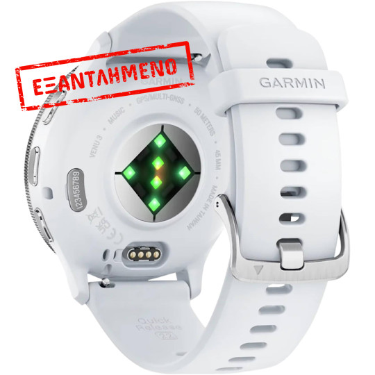 Garmin Venu 3 Stainless Steel 45mm GPS 5 ATM με Δυνατότητα Κλήσεων Silver Stainless Steel Bezel με Whitestone Case και Silicone Band