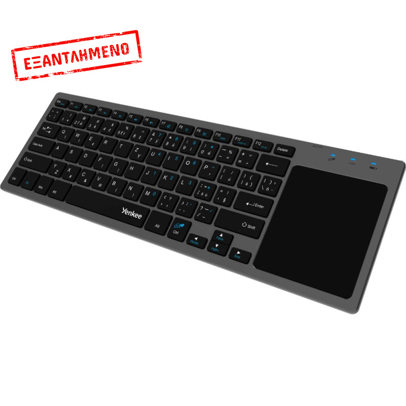 Aσύρματο Πληκτρολόγιο Yenkee YKB 5000CS με 4.5" Touchpad και LED Ένδειξη Μπαταρίας Μαύρο