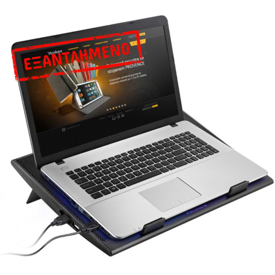Laptop Cooler Yenkee YSN 120 για Φορητούς Υπολογιστές έως 17" με Φωτισμό και Δυο Χαμηλού Θορύβου Ανεμιστήρες με Ταχύτητα 1000 Rpm
