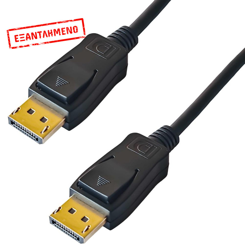 Καλώδιο Display Port Yenkee YVC 01 1.2 4K/60Hz Gold Plated Μαύρο 2m