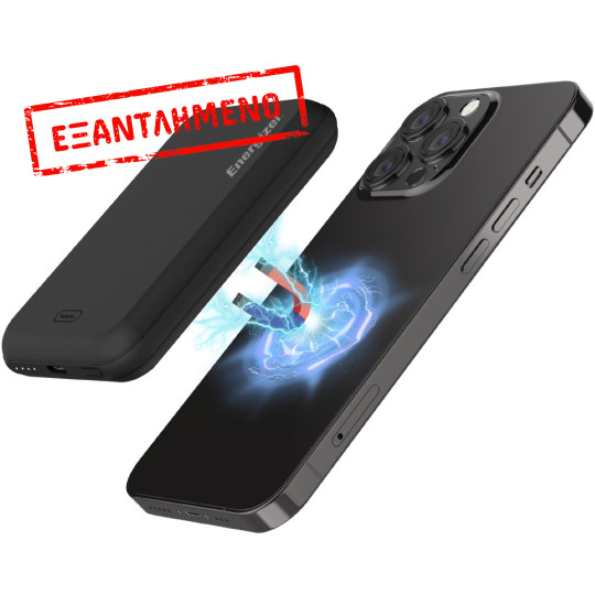 Power Bank Energizer QM5000 5000mAh 15W Fast Charge με 1xUSB-C Ασύρματη Φόρτιση 15W και LED Ένδειξη Μπαταρίας Μαύρο
