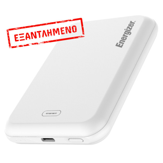 Power Bank Energizer QM5000 5000mAh 15W Fast Charge με 1xUSB-C Ασύρματη Φόρτιση 15W και LED Ένδειξη Μπαταρίας Λευκό