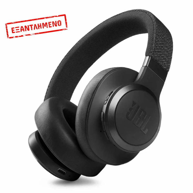 Bluetooth Ακουστικά JBL Live 660NC Ασύρματα & Ενσύρματα USB-C με ANC 50h Ακρόαση και Fast Charge Black JBLLIVE660NCBLK