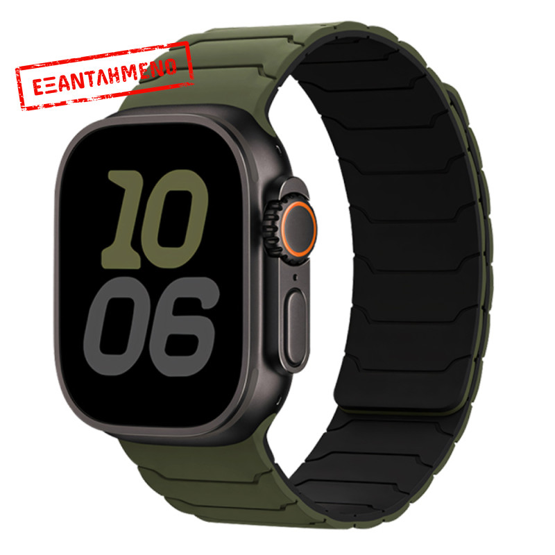 Watchband Hoco WA39 Flex Series 38/40/41/42mm Silicon Strap για Apple Watch series 1/2/3/4/5/6/7/8/9/SE/SE2 Χακί με Μαύρο Watchband Hoco WA39 Flex Series 38/40/41/42mm Silicon Strap για Apple Watch series 1/2/3/4/5/6/7/8/9/SE/SE2 Χακί με Μαύρο