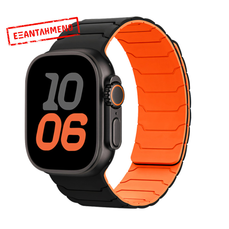 Watchband Hoco WA39 Flex Series 44/45/46/49mm Silicon Strap για Apple Watch series 1/2/3/4/5/6/7/8/9/se/ultra1/ultra2 Μαύρο με Πορτοκαλί Watchband Hoco WA39 Flex Series 44/45/46/49mm Silicon Strap για Apple Watch series 1/2/3/4/5/6/7/8/9/se/ultra1/ultra2 Μαύρο με Πορτοκαλί