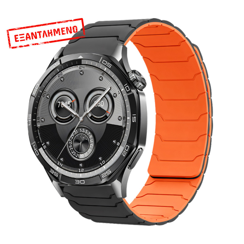 Watchband Hoco WH21 Flexible Silicon Μαγνητικό για Samsung Huawei Xiaomi Vivo OPPO κα 22mm Universal Μαύρο με Πορτοκαλί Watchband Hoco WH21 Flexible Silicon Μαγνητικό για Samsung Huawei Xiaomi Vivo OPPO κα 22mm Universal Μαύρο με Πορτοκαλί