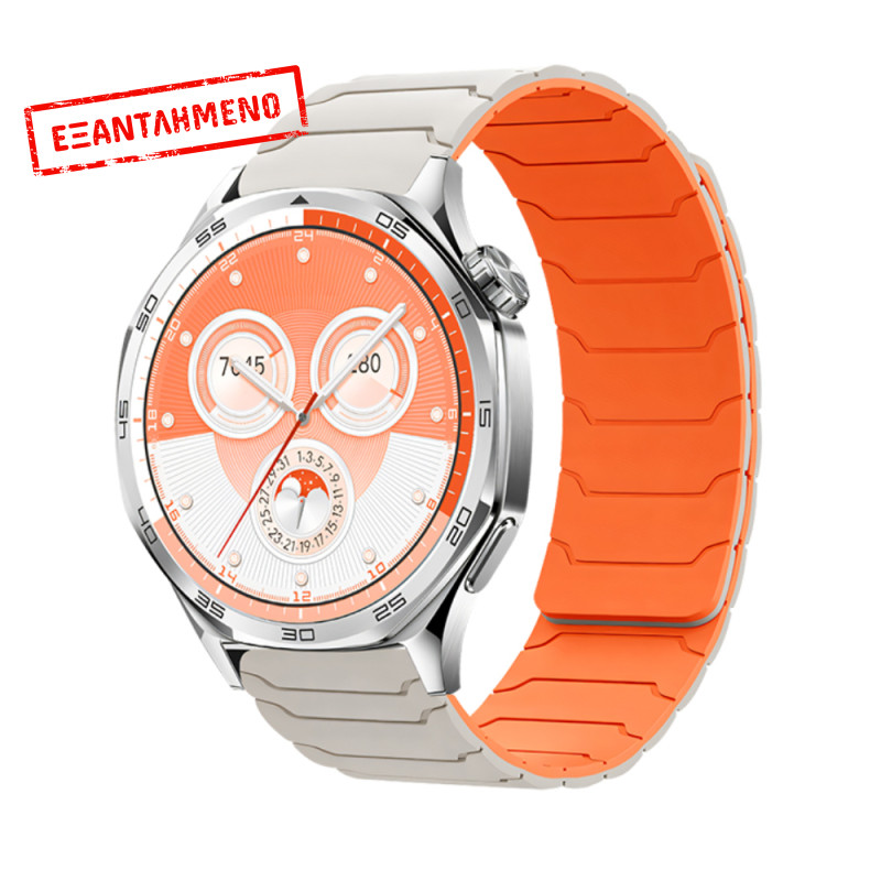 Watchband Hoco WH21 Flexible Silicon Μαγνητικό για Samsung Huawei Xiaomi Vivo OPPO κα 22mm Universal Λευκό με Πορτοκαλί Watchband Hoco WH21 Flexible Silicon Μαγνητικό για Samsung Huawei Xiaomi Vivo OPPO κα 22mm Universal Λευκό με Πορτοκαλί