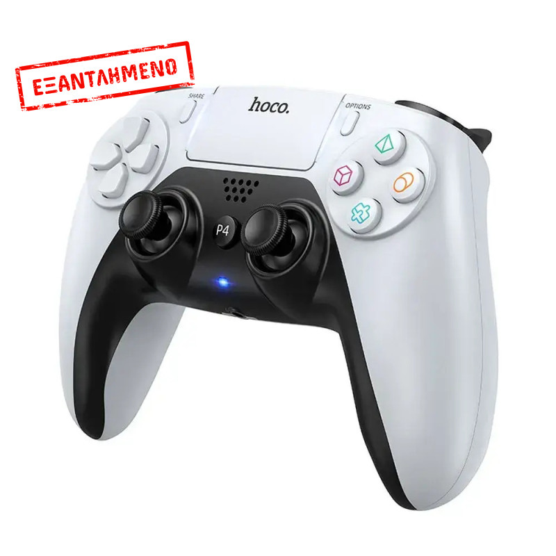 Gamepad Hoco GA1 Phoenix 800mAh BT v4.2 8h Χρήσης και Dual Motor Δόνηση και Ενσωματωμένη Θύρα Jack 3.5mm Συμβατό με PS4 PS5 και PC Λευκό