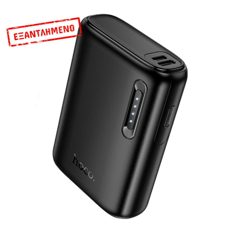 Power Bank Hoco J158 Runner 5000mAh 5V/2A με 1xUSB-A 1xUSB-C 1xMicro USB και LED Ένδειξη Μπαταρίας Μαύρο