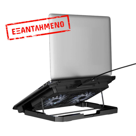 Laptop Cooler Hoco GA4 Jade Μαύρο με 2 Ανεμιστηράκια 7 Επιπέδων Έντασης και Φωτισμό για Φορητούς Υπολογιστές έως 17"