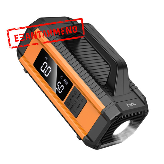 Hoco QS4 Smart Air Pump 3.8 bar Πίεση Αέρα με 5 Τρόπους Λειτουργίας και Εκκινητής Μπαταρίας 10000mAh 38.5Wh με Led Ένδειξη και Φακό Μαύρο