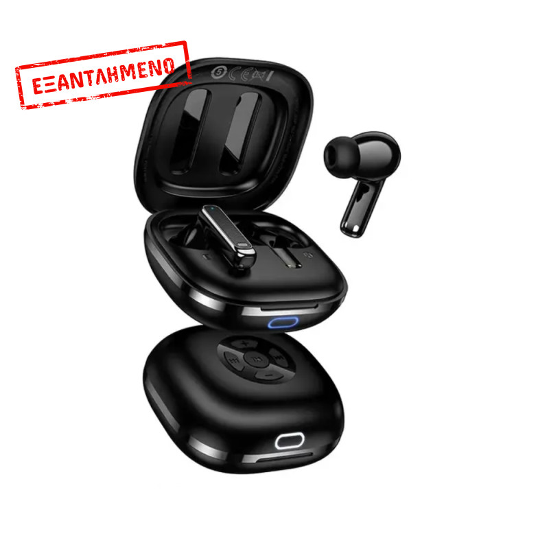 Wireless Hands Free Hoco EW204 Verso TWS v6 350mAh με 4 Ώρες Λειτουργίας και Κουμπιά για Έλεγχο Μουσικής στη Θήκη Φόρτισης Μαύρα
