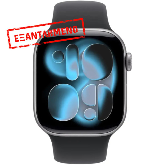 Apple Watch Series 11 5G (2025) Aluminum 42mm GPS eSIM NFC IP6X  Aluminum Case Space Grey με Black Sport Band