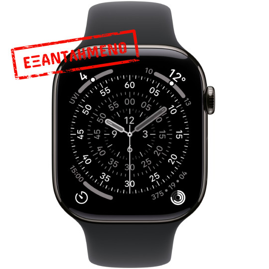 Apple Watch Series 11 5G (2025) Aluminum 42mm GPS eSIM NFC IP6X Aluminum Case Slate με Black Sport Band