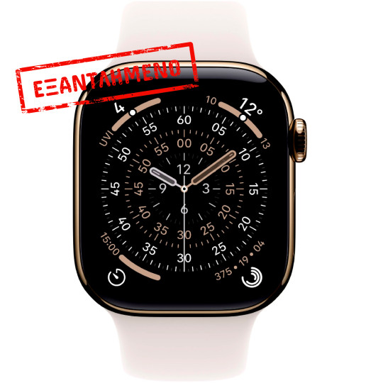 Apple Watch Series 11 5G (2025) Aluminum 42mm GPS eSIM NFC IP6X Aluminum Case Gold με Light Blush Sport Band