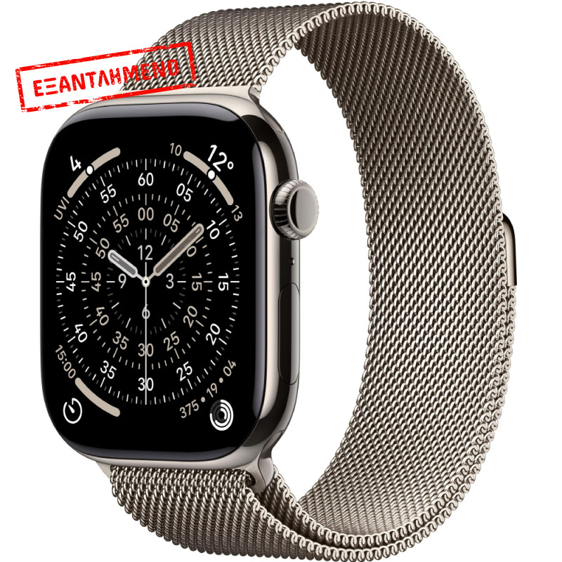 Apple Watch Series 11 5G (2025) Aluminum 46mm GPS eSIM NFC IP6X Aluminum Case Natural με Natural Milanese Loop