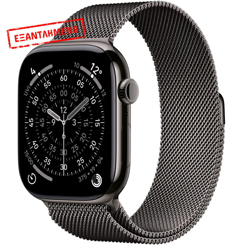 Apple Watch Series 11 5G (2025) Aluminum 46mm GPS eSIM NFC IP6X Aluminum Case Slate με Slate Milanese Loop