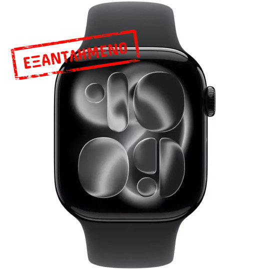 Apple Watch Series 11 5G (2025) Aluminum 42mm GPS eSIM NFC IP6X  Aluminum Case Jet Black με Black Sport Band