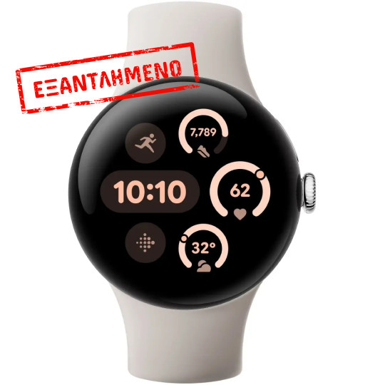 Smartwatch Google Pixel Watch 3 LTE 1,2" OLED GPS NFC IP68 με Δυνατότητα Κλήσεων Porcelain