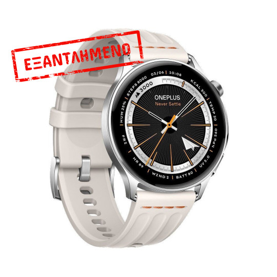 Smartwatch OnePlus Watch Lite 1.46" AMOLED GPS 5 ATM με Δυνατότητα Κλήσεων Silver Steel