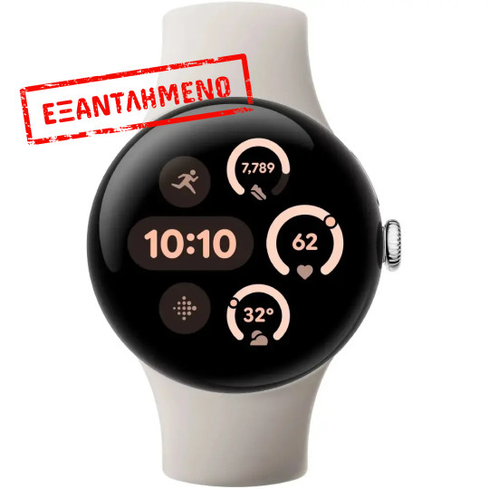 Smartwatch Google Pixel Watch 3 1.4" OLED GPS NFC IP68 με Δυνατότητα Κλήσεων Porcelain