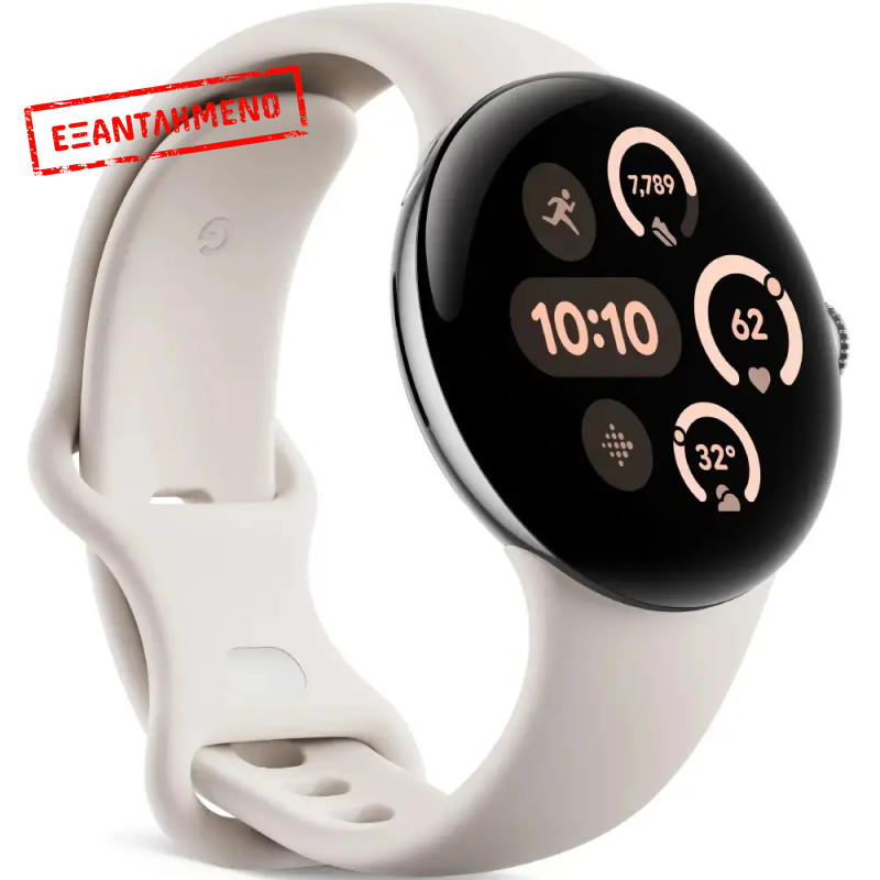 Smartwatch Google Pixel Watch 3 1.4" OLED GPS NFC IP68 με Δυνατότητα Κλήσεων Porcelain