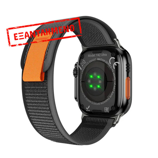 Smartwatch Hoco Y42 Ultra IP67 TFT Οθόνη 2.1" 260mAh v5.3 με Διάρκεια Μπαταρίας 5-7 Ημέρες Δυνατότητα Κλήσεων και Δεύτερο Λουράκι Μαύρο