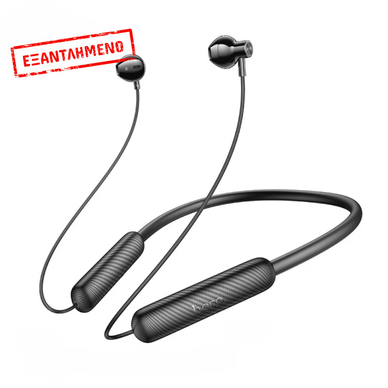 Bluetooth Hands Free Hoco. DM50 Neckband Lightweight v5.3 με Μεγάλη Διάρκεια Μπαταρίας 500mAh 80 Ώρες Αναπαραγωγής Μαύρα