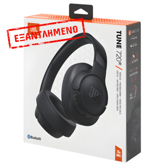 Bluetooth Ακουστικά Over Ear Ασύρματα & Ενσύρματα JBL Tune 720BT με Pure Bass Voice Aware Jack 3.5mm 76h Playtime και Quick Charge Black Bluetooth Ακουστικά Over Ear Ασύρματα & Ενσύρματα JBL Tune 720BT με Pure Bass Voice Aware Jack 3.5mm 76h Playtime και Quick Charge Black