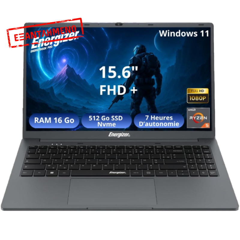 Φορητός Υπολογιστής Energizer EnergyBook Pro 15.6" AMD Ryzen 5 16GB/512GB SSD Windows 11 Grey