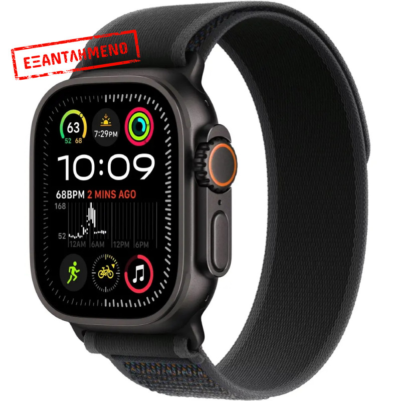 Apple Watch Ultra 2 49mm GPS eSIM NFC IP6X Black Case με Black Trail Loop