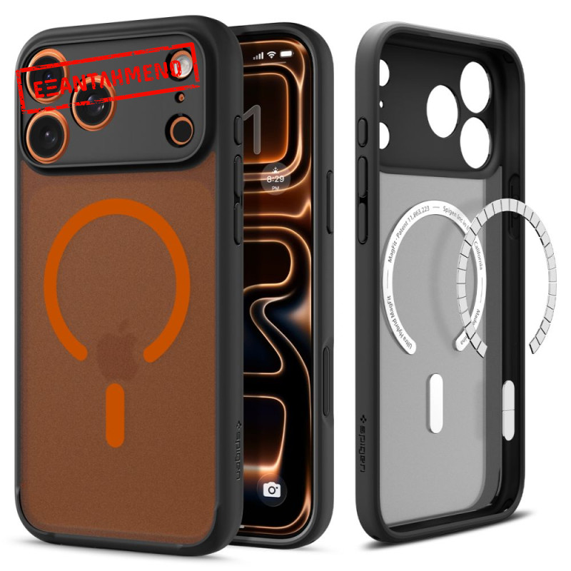 Θήκη Spigen Ultra Hybrid Magsafe για iPhone Apple 17 Pro Max Ημιδιάφανο Μαύρο-Πορτοκαλί
