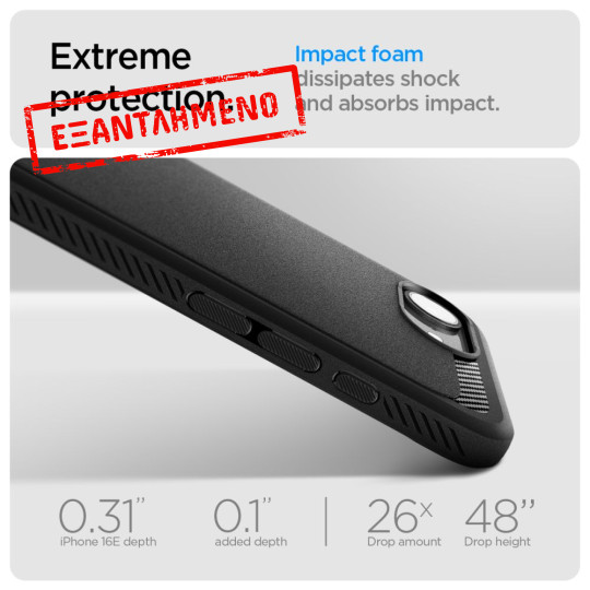 Θήκη Spigen Rugged Armor Magsafe για Apple iPhone 16e 17e Ματ Μαύρη