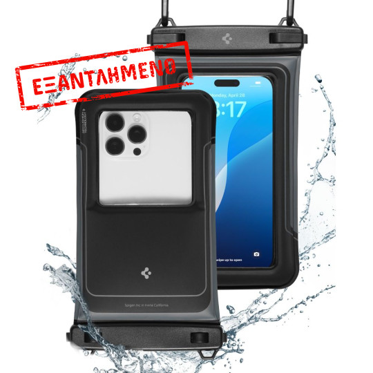 Θήκη Αδιάβροχη Spigen A611P IPX8 Floating Universal Διαστάσεις 13.3cm x 22.5cm 2 τεμαχίων  Ματ Μαύρη