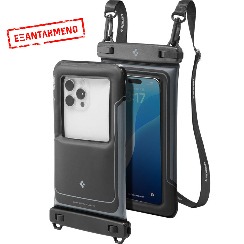 Θήκη Αδιάβροχη Spigen A611P IPX8 Floating Universal Διαστάσεις 13.3cm x 22.5cm 2 τεμαχίων  Ματ Μαύρη