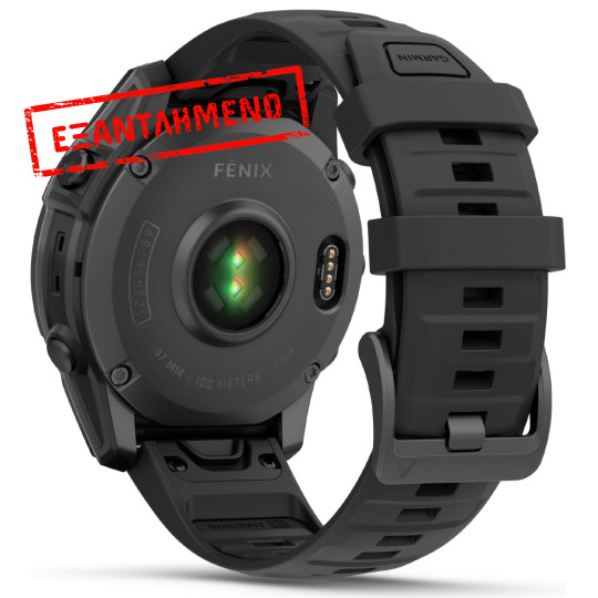 Smartwatch Garmin Fenix E Stainless Steel 47mm GPS NFC 10 ATM Slate Grey με Black Silicone Band