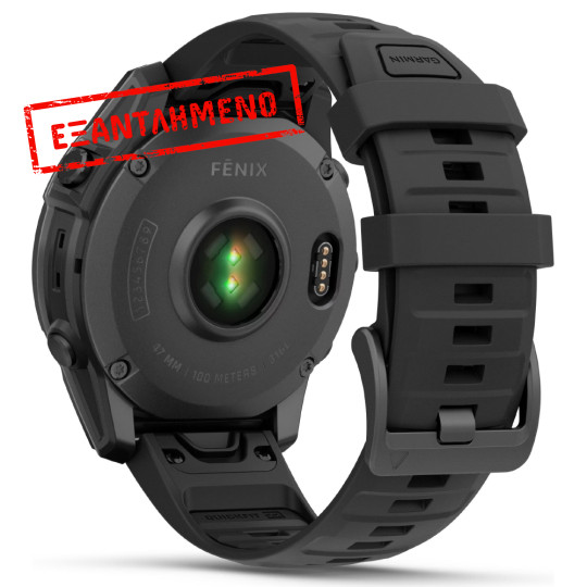 Smartwatch Garmin Fenix E Stainless Steel 47mm GPS NFC 10 ATM Slate Grey με Black Silicone Band