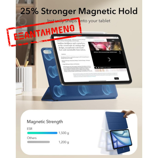 Θήκη Esr Rebount Magnetic για Apple iPad Air 4 (2020) Air 5 (2022) 10.9''  iPad Air 6 (2024) Air 7 (2025) Air 8 (2026) 11''  Μπλε