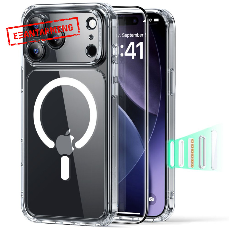Θήκη Esr Classic Hybrid Magsafe με Tempered glass για iPhone Apple 17 Pro Max  Διάφανο