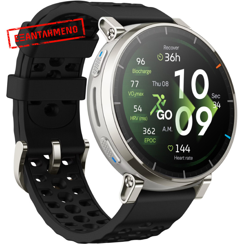 Smartwatch Amazfit Active 3 Premium 1.32" AMOLED GPS NFC 5 ATM με Δυνατότητα Κλήσεων Apex Silver